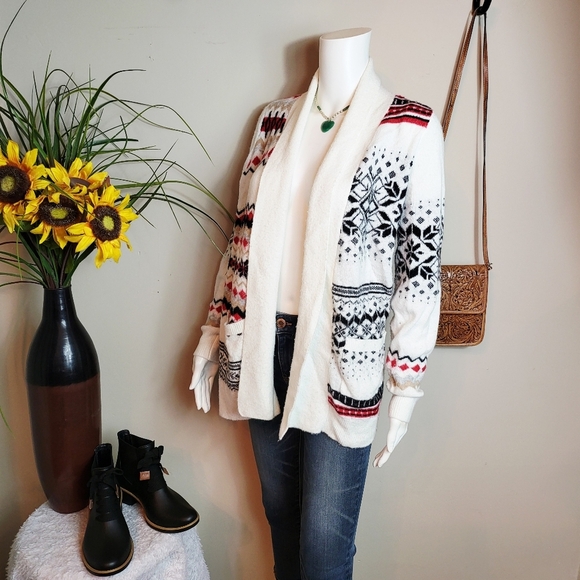 Loft wool blend southwest pattern cardigan - Picture 1 of 6